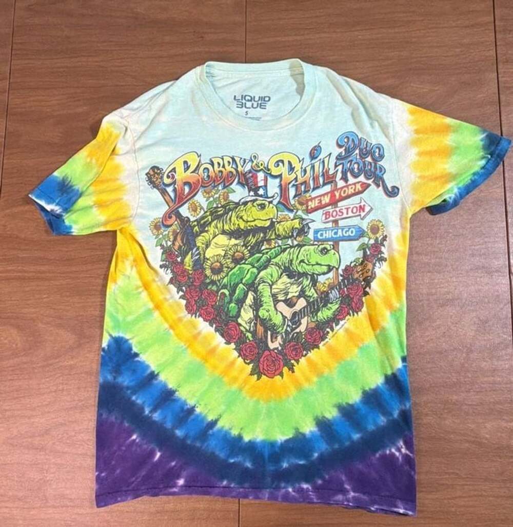 Liquid Blue Bobby & Phil Duo Tour T-Shirt Size S Tie Dye Grateful Dead